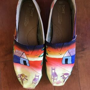 Toms shoes with painted design